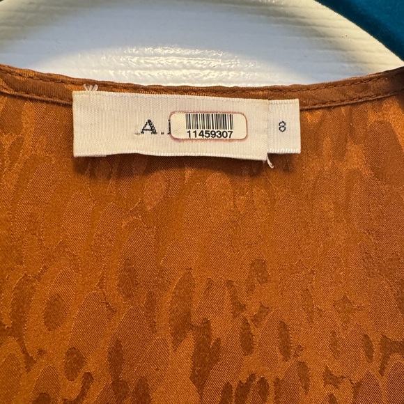 A.L.C. Women's Silk Burnt Orange Wrap Blouse - Picture 4 of 10